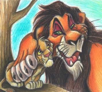 Lion King - Simba & Scar - Original Drawing - Joan Vizcarra - Original Art | Catawiki
