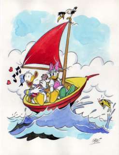 Xavier Vives Mateu - Original drawing - Donald love song sailing (2019) | Catawiki