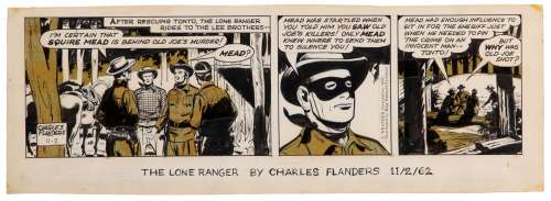 Martin Landau personal Smitty and The Lone Ranger (2) original daily comic strip art. | Profiles in History
