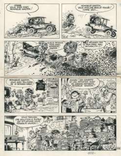 Franquin | Gaston - Des gaffes et des dégÃ¢ts Encre de Chine pour le gag 440 | Millon