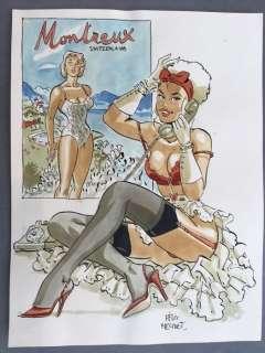 Meynet, Félix - Dessin original couleur - Mirabelle Ã  Montreux | Catawiki