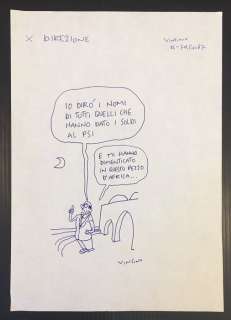 Vincino - "Craxi" Vignetta Originale (Master Of Drawing) - Loose page | Catawiki