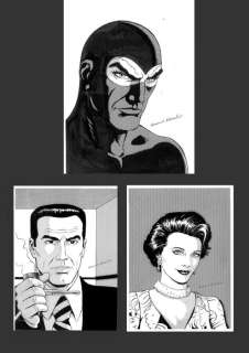 Diabolik - 3x illustrazioni originali inedite firmate - Loose page | Catawiki