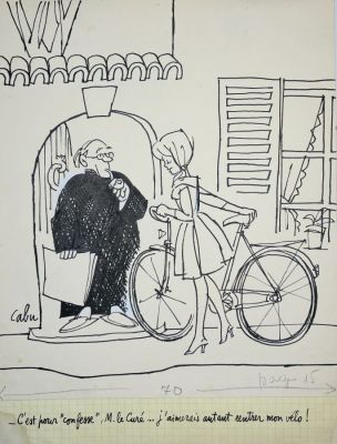 Cabu, Jean Cabut,... | Lot 17 - CABU, Jean CABUT, dit. « C’est pour « confesse »,... | Art Valorem