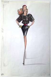 Studio Valentino - Collezione di 3 figurini di moda - Loose page - (1982) | Catawiki