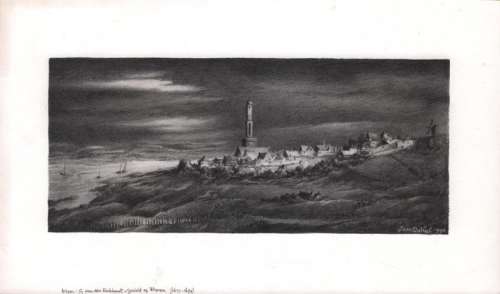 Dulieu, Jean (Oort, Jan van) - Originele tekening - ’Gezicht op Rhenen’ - (1990) | Catawiki