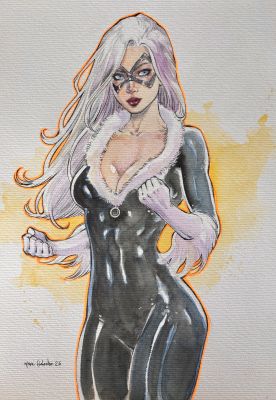 Marc Holanda | Black Cat Illustration 9x12 | Raremarq (Buy It Now)