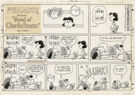 (CARTOON) CHARLES SCHULZ. "Do you like Beethoven?" | Swann Galleries
