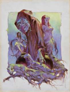 Graham Ingels signed original EC "Old Witch" and nudes painting. | Profiles in History