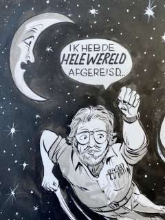 Biddeloo, Karel - Originele tekening ter gelegenheid van pensioenviering van Paul Geerts - (2002) | Catawiki