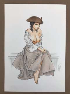 Paturaud, Laurent - Dessin original - Pirate - crayon et couleur | Catawiki