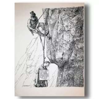 Claude Serre | LOT 13 « couple escalade » planche originale de Claude SERRE publiée dans album « la forme olympique » ed. Glénat – Rare signé (taille 24 x 32 cm) plume encre | Serre