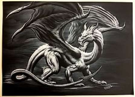 Ciruelo Cabral - Original painting 70 x 50 cm - Dragon 305 - J - Original Art