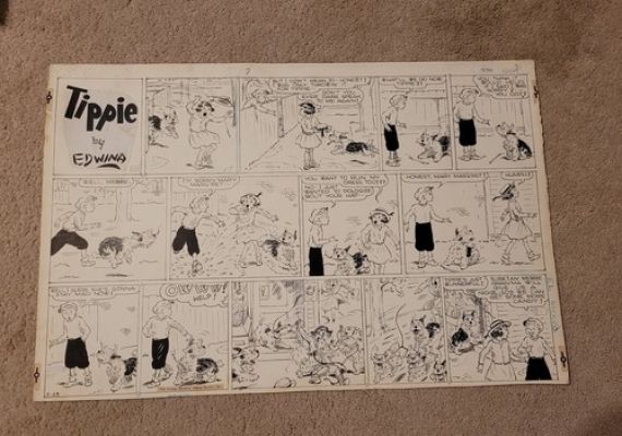 Original Edwina Dumm Tippie Comic Strip Art Sunday Page 1945 Female Cartoonist | eBay US (Buy It Now)