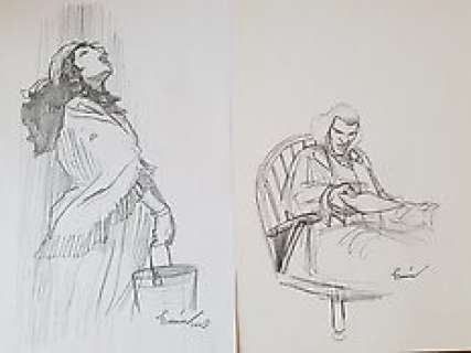 Bonin, Cyril - 2x Crayonné original - Fog T8 + Quand souffle le vent - (2007/2009)