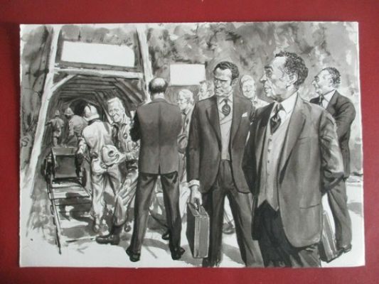 Vignetta Originale - Buzzelli (?) - Miniere e Minatori Belgio (?) | eBay Europe (Buy It Now)