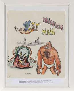 The original art for Inferior Man - Jaffee’s first attempt at creating a comic book feature AL JAFFEE | misc / divers