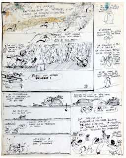 Reiser | Les arabes rationnent le pétrole. Encre de Chine sur papier épais | Tessier Sarrou