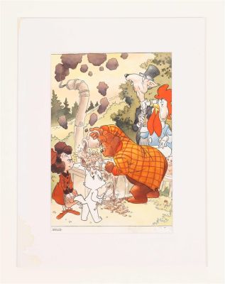 Dick Matena original drawing after Marten Toonder "Tom Poes and the Wishmaker" | Comic Art Masters