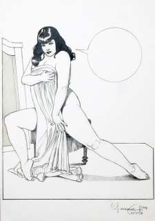 Giovanna Casotto - Illustrazione originale "Betty Page grassottella" bianco e nero - Loose page - (2019) | Catawiki