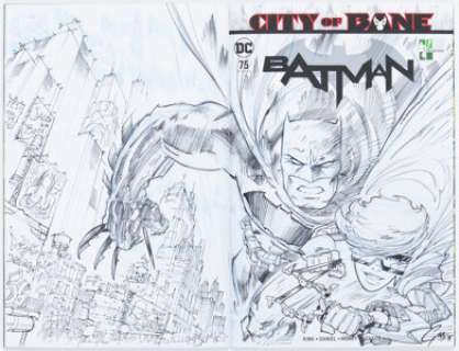 Christian Gossett Batman #75 Wraparound Sketch Cover Variant Original Art (DC, 2019) CGC Signature Series NM/MT 9.8 -