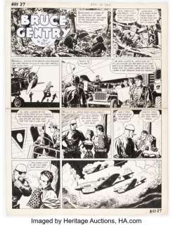 Bailey, Ray - Ray Bailey Bruce Gentry Sunday Comic Strip Original Art dated 5-27-45 (NY Post, 1945)....