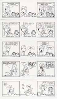 Davis, Jim | Jim Davis Garfield Consecutive Daily Comic Strip Original Art Group of 6 (PAWS/Universal Press Syndicate, 2006).... (Total: 6 Original Art) | Heritage