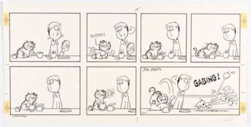 Davis, Jim | Jim Davis Garfield Sunday Comic Strip Original Art dated 8-10-80 (United Feature Syndicate, 1980).... | Heritage