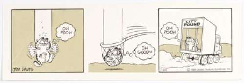 Davis, Jim | Jim Davis Garfield Daily Comic Strip Original Art Dated 1-24-81 (United Feature Syndicate, 1981).... | Heritage