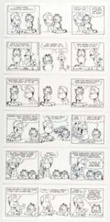 Davis, Jim | Jim Davis Garfield Consecutive Daily Comic Strip Original Art Group of 6 (PAWS/Universal Press Syndicate, 2002).... (Total: 6 Original Art) | Heritage