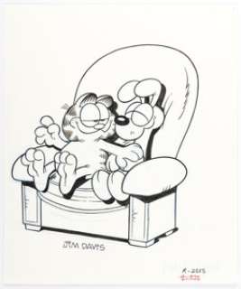 Davis, Jim | Jim Davis - Garfield "Sitting on Chair" Illustration Original Art (c.1980s).... | Heritage