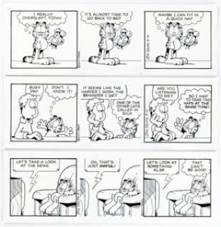Davis, Jim | Jim Davis Garfield Consecutive Daily Comic Strip Original Art Group of 6 (PAWS, 2011). ... (Total: 6 Original Art) | Heritage