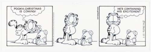 Davis, Jim | Jim Davis Garfield Daily Comic Strip Original Art dated 12-7-99 (PAWS, 1999).... | Heritage