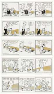 Davis, Jim | Jim Davis Garfield Consecutive Daily Comic Strip Original Art Group of 6 (PAWS, 1995).... (Total: 6 Original Art) | Heritage