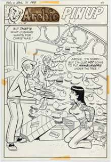 Dan Decarlo And Rudy Lapick | Archie’s Pals ’n’ Gals #75 Archie Pin-Up Illustration Original Art (Archie, 1973). | Heritage