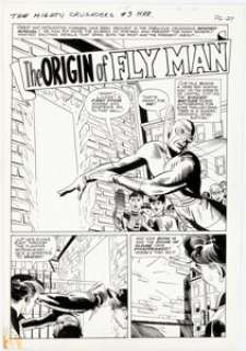 Paul Reinman The Mighty Crusaders #3 Fly Man Complete 5-Page Story Original Art (Archie, 1966). (Total: 5 Original Art)