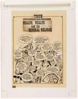 Will Eisner Will Eisner’s Incredible Facts, Amazing Statistics, Monumental Trivia Splash Page Original Art (Poorhouse Press, 1974). | Heritage