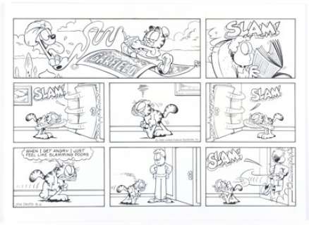 Jim Davis Garfield Sunday Comic Strip Original Art dated 3-6-94 (United Feature Syndicate, 1994). | Heritage