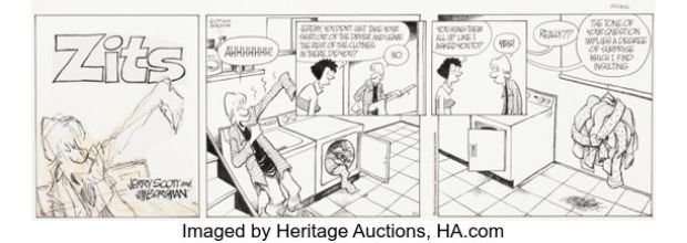 Jerry Scott and Jim Borgman Zits Sunday Comic Strip Original Art dated 3-12-06 (King Features Syndicate, 2006). | Heritage
