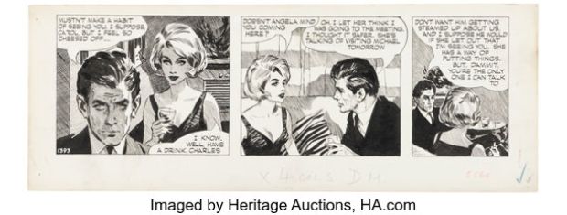 David Wright Carol Day #1393 Daily Comic Strip Original Art (London Daily Mail, 1961). | Heritage