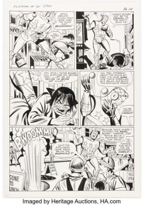 Paul Reinman Fly Man #35 Shield Story Pages 2-6 Original Art (Archie, 1966). (Total: 5 Original Art) | Heritage