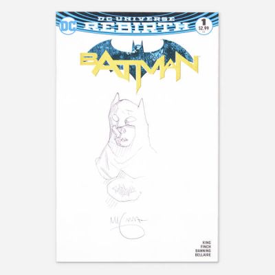 Mike Mignola | Batman #1 Blank Cover Original Art Illustration (DC Comics, 2016) | Landry Pop Auctions
