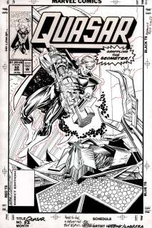 John Heebink Ralph Cabrera - quasar #52 cover (quasar battles geometer! )