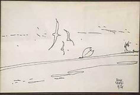 Hugo Pratt - original artwork - firmata e datata - cm 35x50 - in cornice - Loose page - (1984) | Catawiki