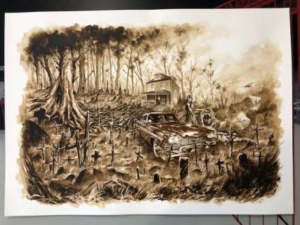 Original Coffee Painting - STEPHEN KING Tribute ( Cover "Rey del Terror" Lex LÃ¼ger) - Original Art (2020) | Catawiki