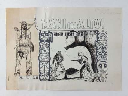 Mani in Alto! n. 12 - original cover "Ritorno a Cherry Brandy" - Loose page - (1950) | Catawiki