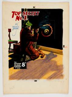 Sexton Blake/Top Secret No 1 original cover artwork by Eric Parker… | Comic Book Auctions ltd