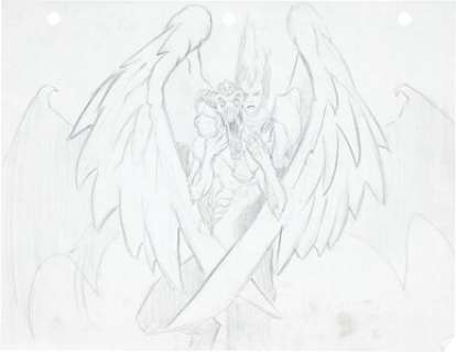 Christopher Rush Angel and Demon Illustration Original Art (undated). | Heritage