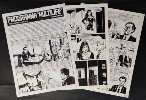 Martyn Mistére #269 - Giovanni Romanini - 3x tavola originale "Programma Multilife" - Loose page - Unique copy - (2008) | Catawiki