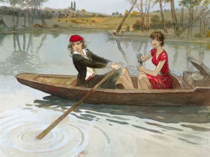 * Jean-Pierre Gibrat Né En 1954 | Jeanne et Cécile sur une barque | Artcurial